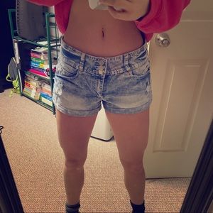 Rue 21 faded wash jean shorts